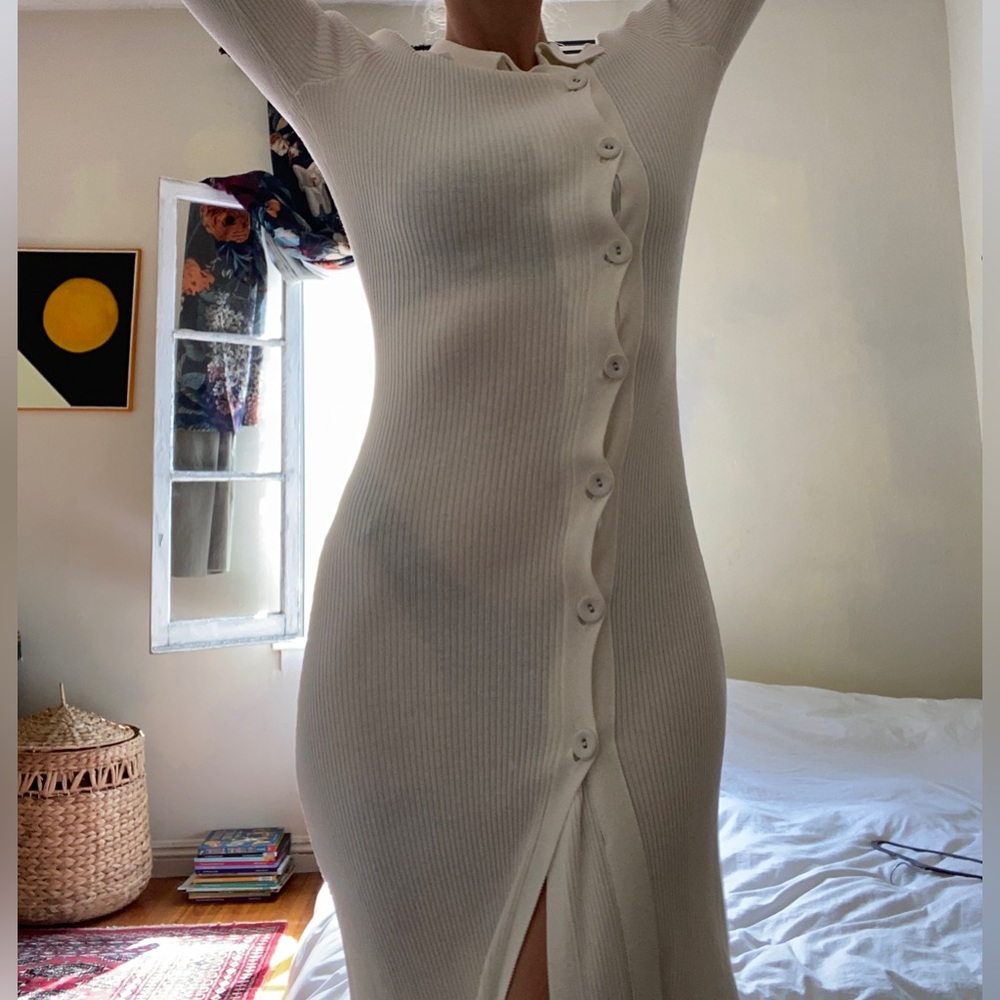 Christopher Esber - double-button knit dress - size small